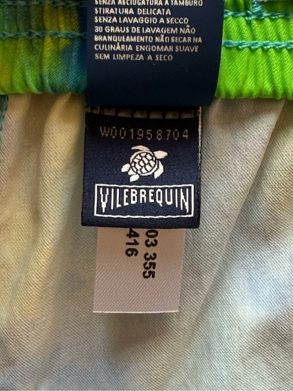 Vilebrequin Baby Boy Bambi Bleu Batik Holi Party Swim Trunks - Size 12M